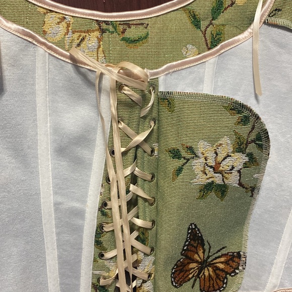 Scarlet Darkness Corset Tops for Women Renaissance Lace Up Floral - Picture 7 of 8